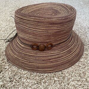 Croft & Barrow Brown Tweed Striped Bendable Womens Bucket Hat